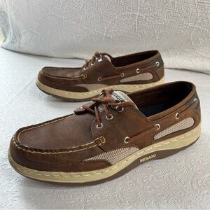 Sebago Clovehitch II Walnut Full Grain Leather Waxed Boat Shoes Men 10.5 Loafer
